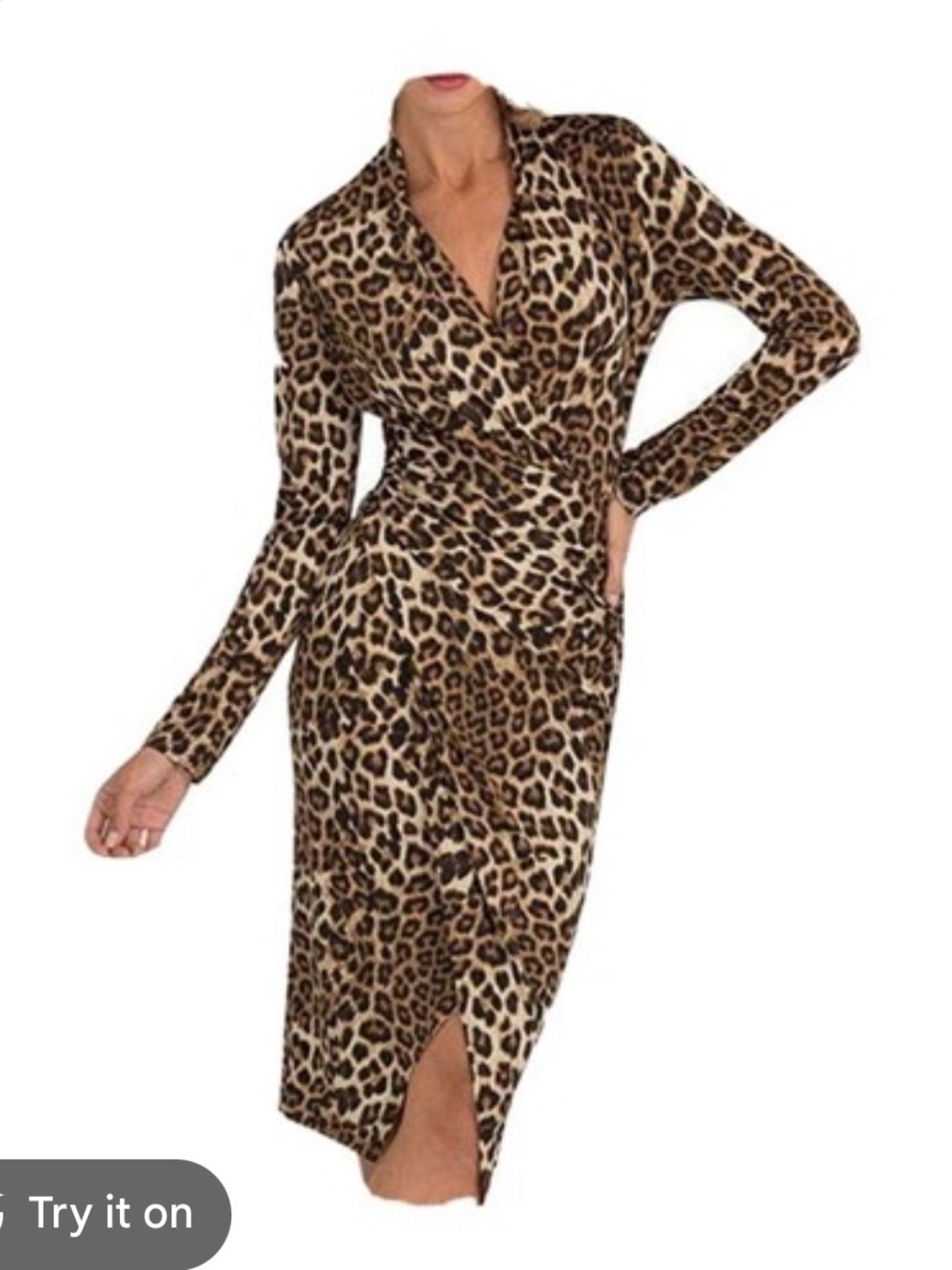 Good American animal print midi dress size 1